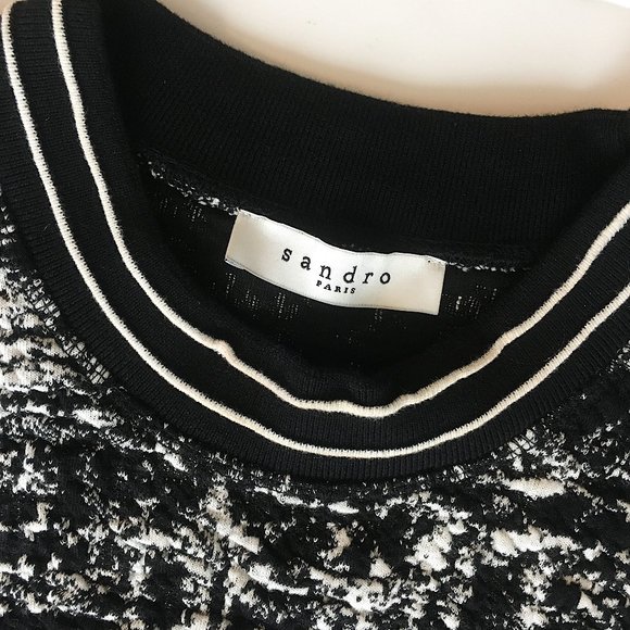Sandro Black/White Banded Top - Picture 3 of 5